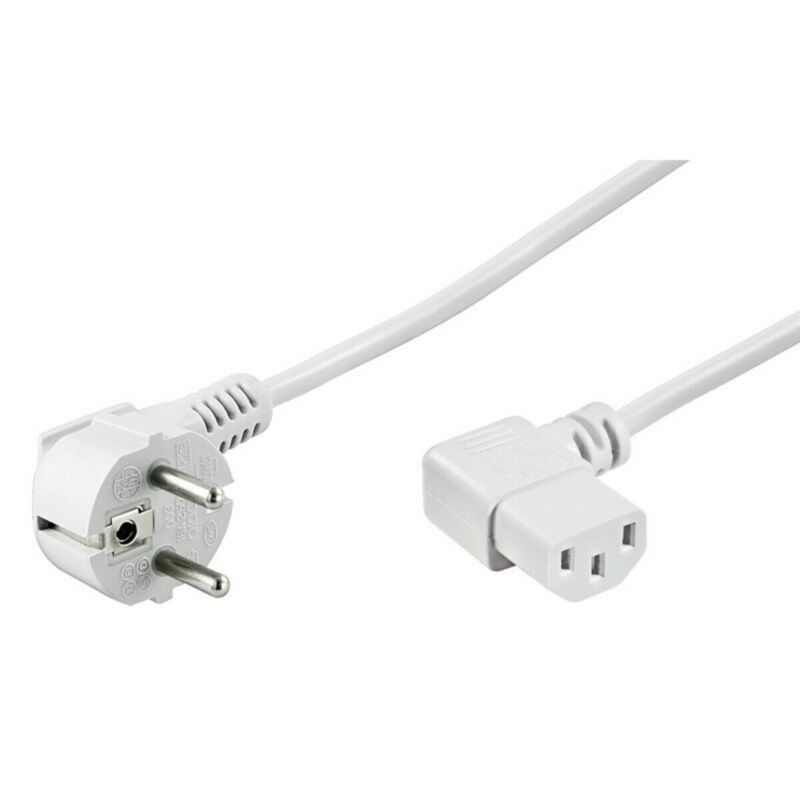 Cable de alimentación angular Schuko a C13 de 1,50 m, blanco