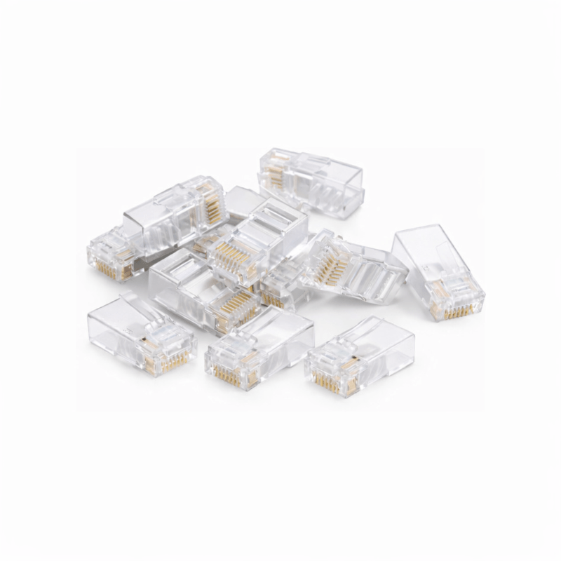 Conector pasante DANICOM UTP CAT5e RJ45 - Pasante para núcleos flexibles y rígidos - 10 unidades