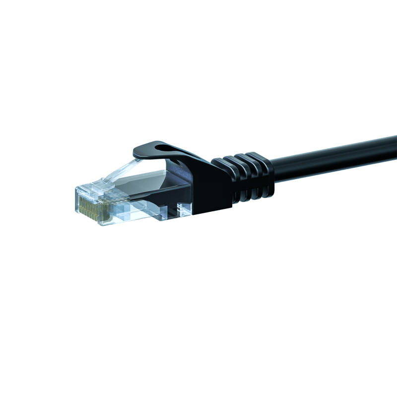 Cable de conexión UTP CAT5e de 15 m, color negro - 100 % cobre