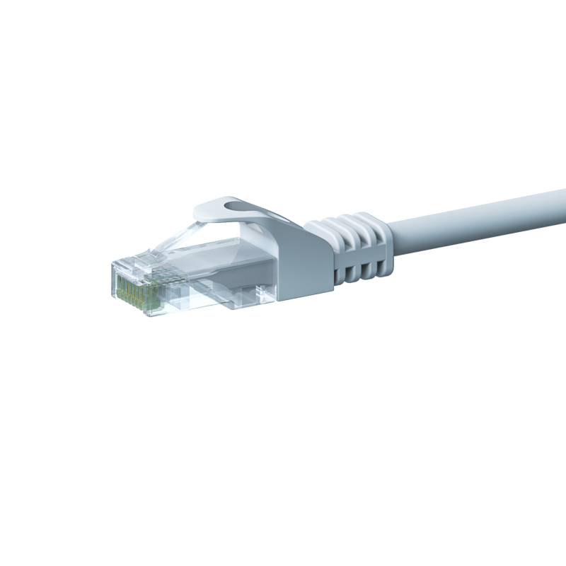 Cable de conexión UTP CAT5e de 0,50 m, blanco - 100 % cobre