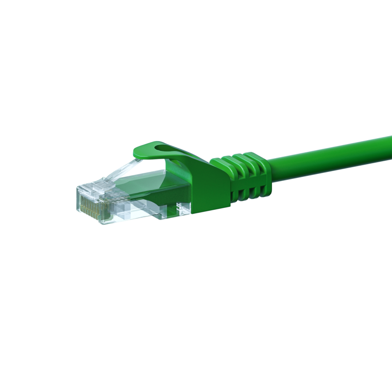 Cable de conexión UTP CAT5e de 15 m, color verde - 100 % cobre
