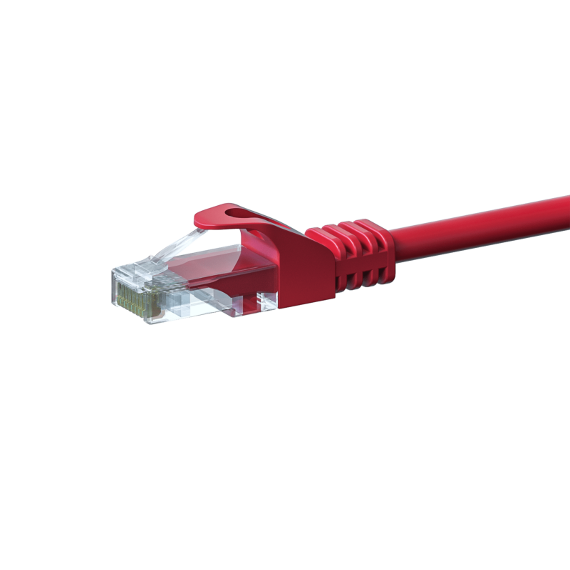 Cable de conexión UTP CAT5e de 7,5 m, rojo - 100 % cobre