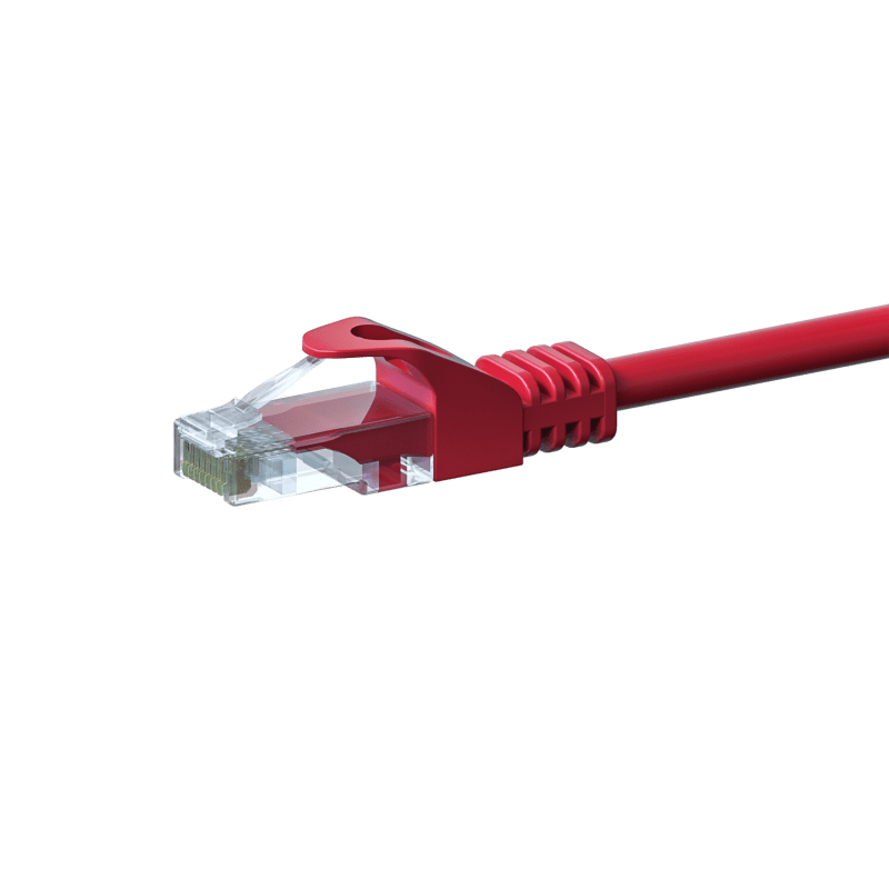 Cable de conexión UTP CAT5e de 10 m, color rojo - 100 % cobre