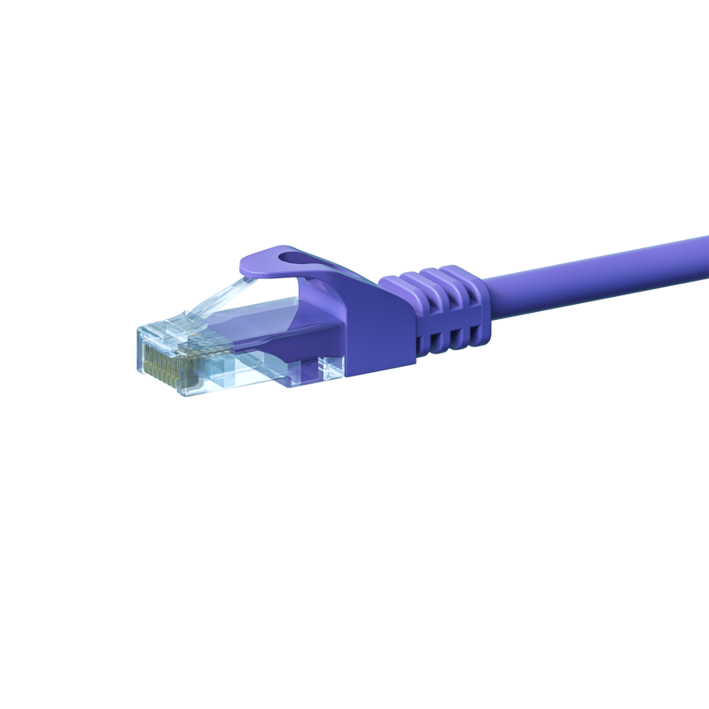 Cable de conexión UTP CAT5e de 0,50 m, color morado - 100 % cobre