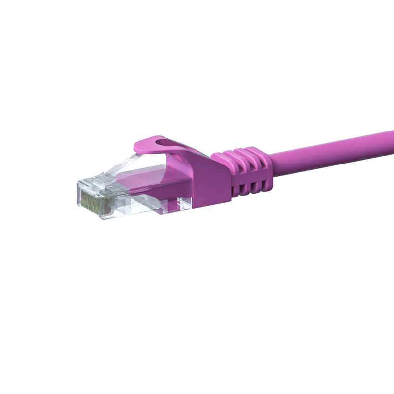 Cable de conexión UTP CAT5e de 1 m, color rosa - 100 % cobre