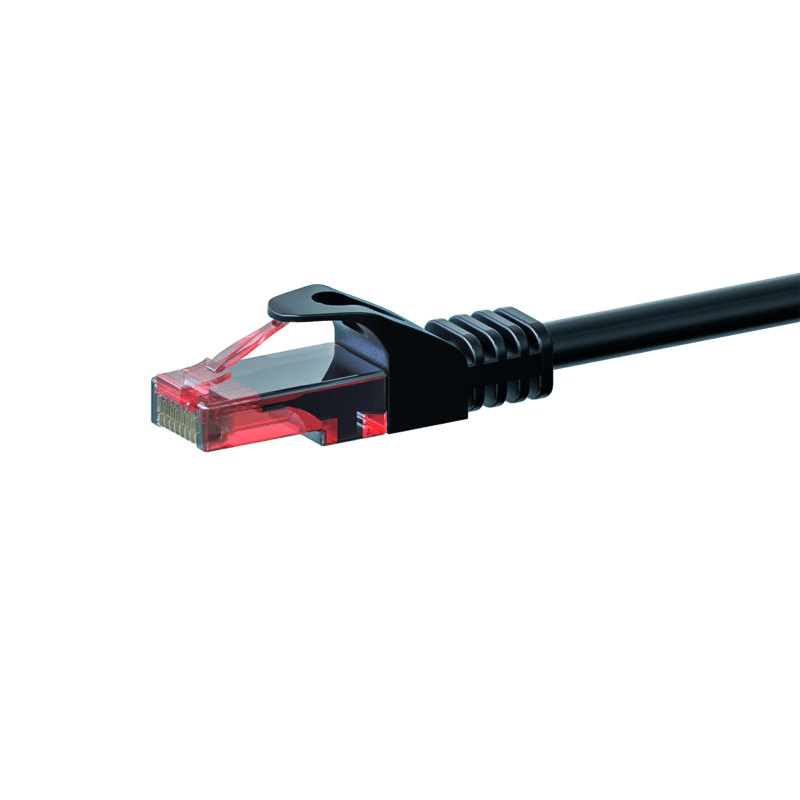 Cable de conexión UTP CAT6 de 30 m, color negro - 100 % cobre