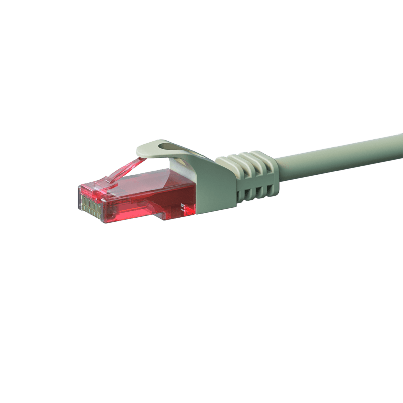 Cable de conexión UTP CAT6 de 50 m, color gris - 100 % cobre