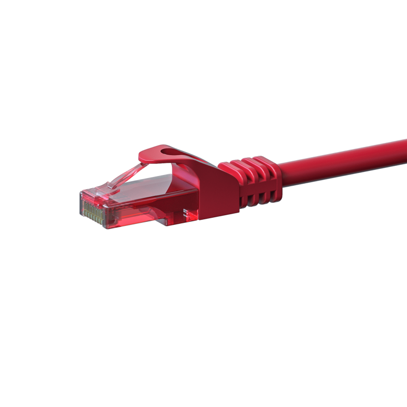 Cable de conexión UTP CAT6 de 10 m, color rojo - 100 % cobre