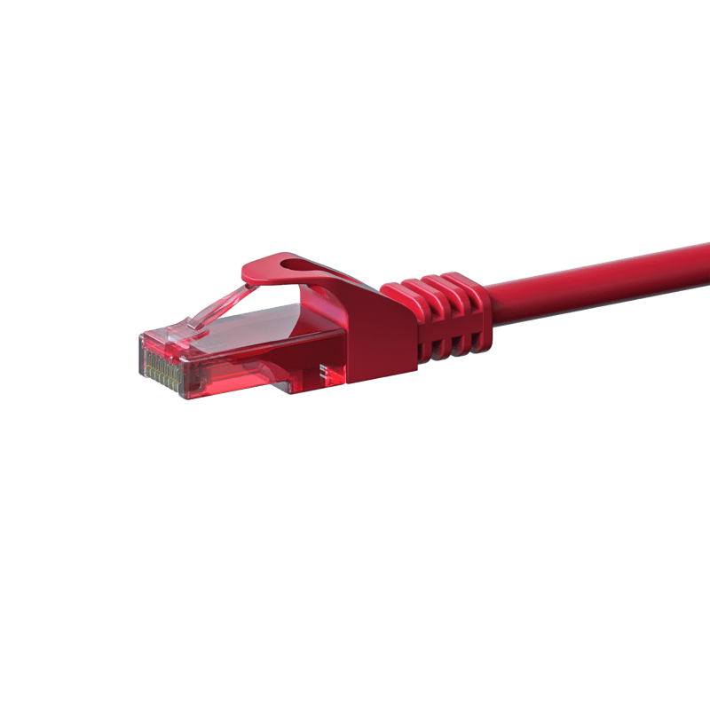 Cable de conexión UTP CAT6 de 15 m, color rojo - 100 % cobre