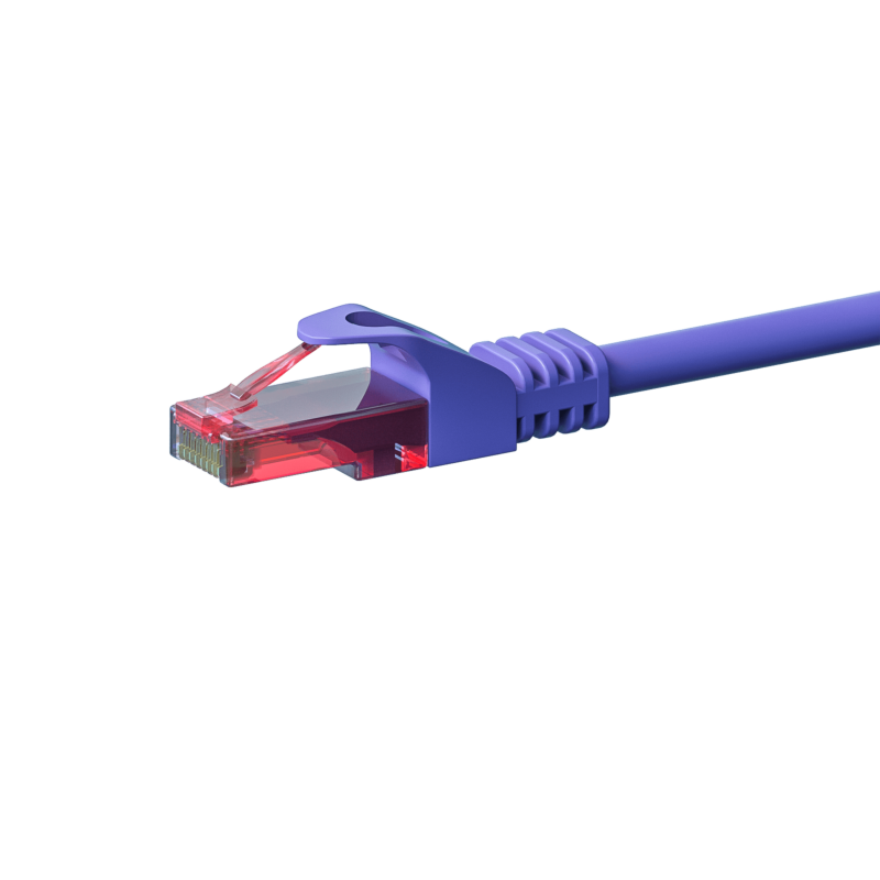 Cable de conexión UTP CAT6 de 15 m, color morado - 100 % cobre