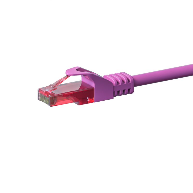 Cable de conexión UTP CAT6 de 1 m, color rosa - 100% cobre