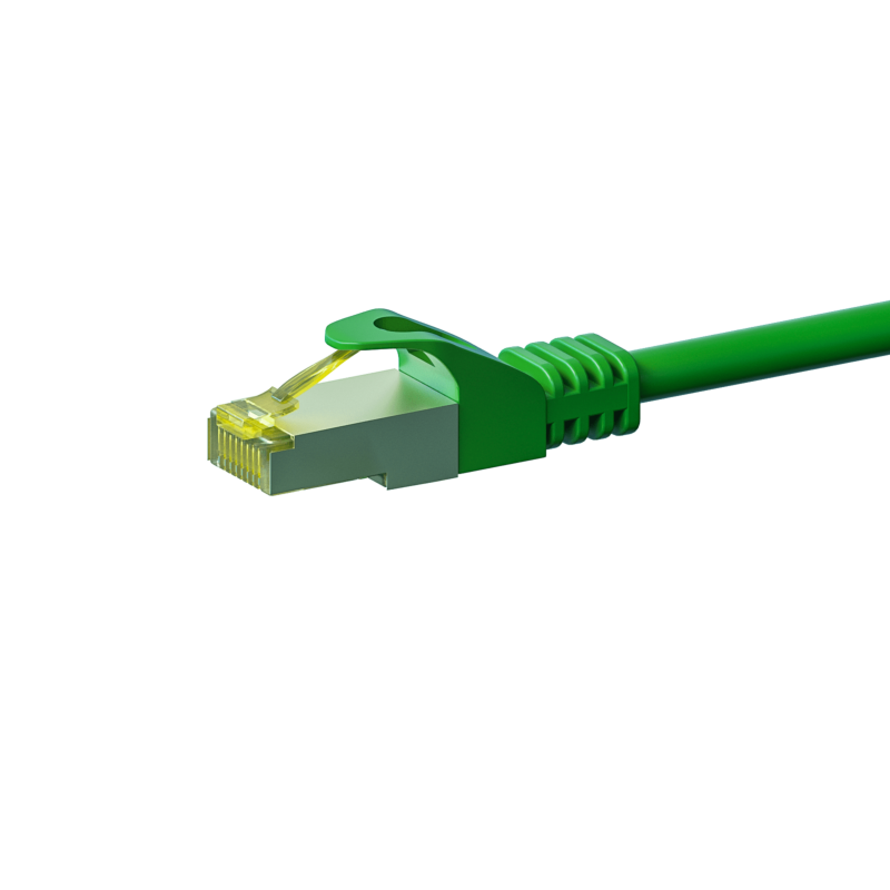 Cable de conexión Cat7 S/FTP (PIMF) de 0,25 m, color verde