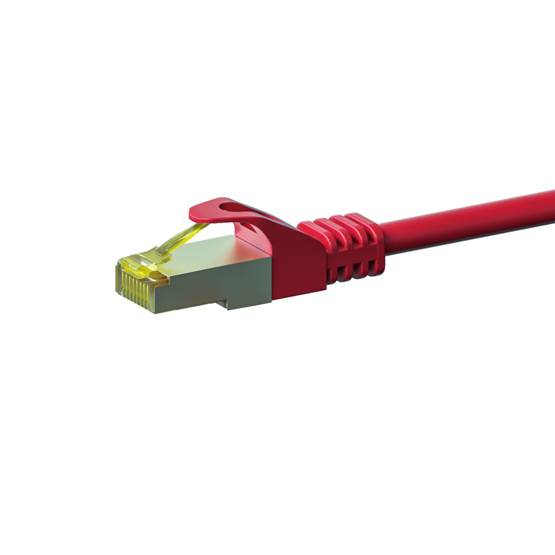 Cable de conexión Cat7 S/FTP (PIMF) de 0,25 m, color rojo