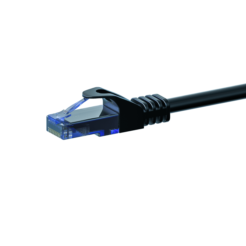 Cable de conexión UTP CAT6a de 0,50 m, negro - 100 % cobre