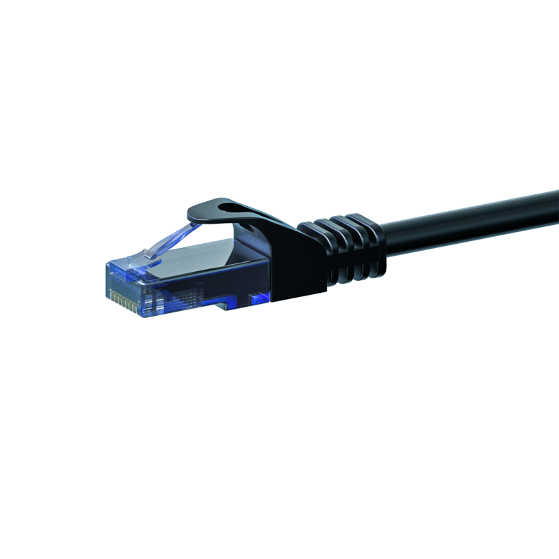 Cable de conexión UTP CAT6a de 50 m, negro - 100 % cobre