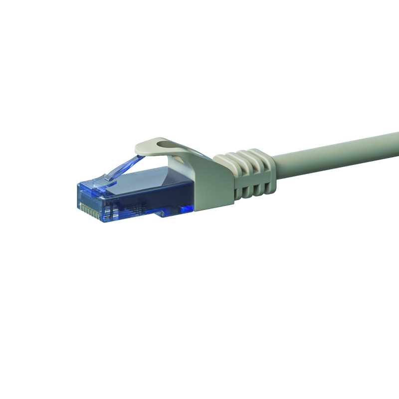 Cable de conexión UTP CAT6a de 15 m, color gris - 100 % cobre