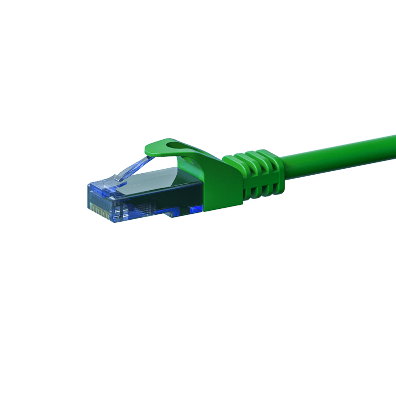 Cable de conexión UTP CAT6a de 0,50 m, color verde - 100 % cobre