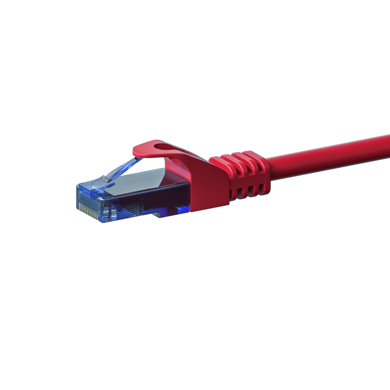 Cable de conexión UTP CAT6a de 0,50 m, rojo - 100 % cobre