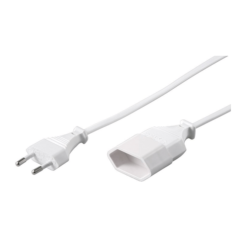 Cable de extensión de alimentación con enchufe europeo de 5 m, color blanco