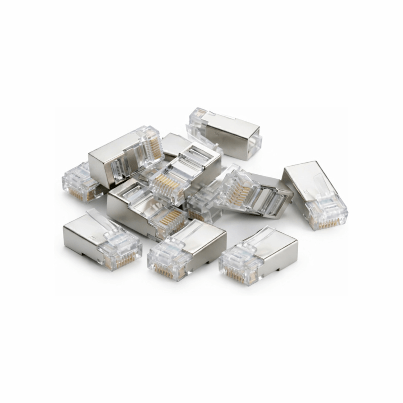 Conector pasante DANICOM FTP CAT5e RJ45 - Pasante para núcleos flexibles y rígidos - 10 unidades