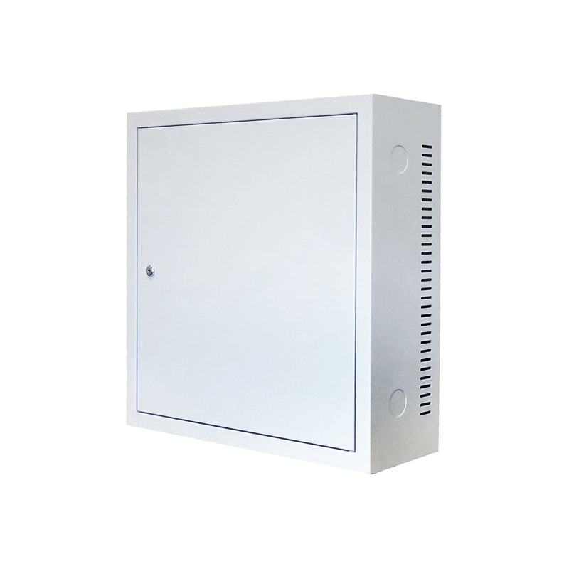 Armario de pared 3U con puerta metálica de 185 mm de profundidad, color blanco.