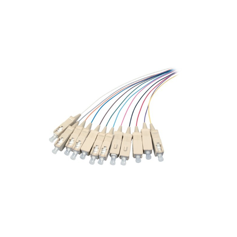 Juego de 12 piezas de cable flexible de fibra de vidrio OM4 de colores