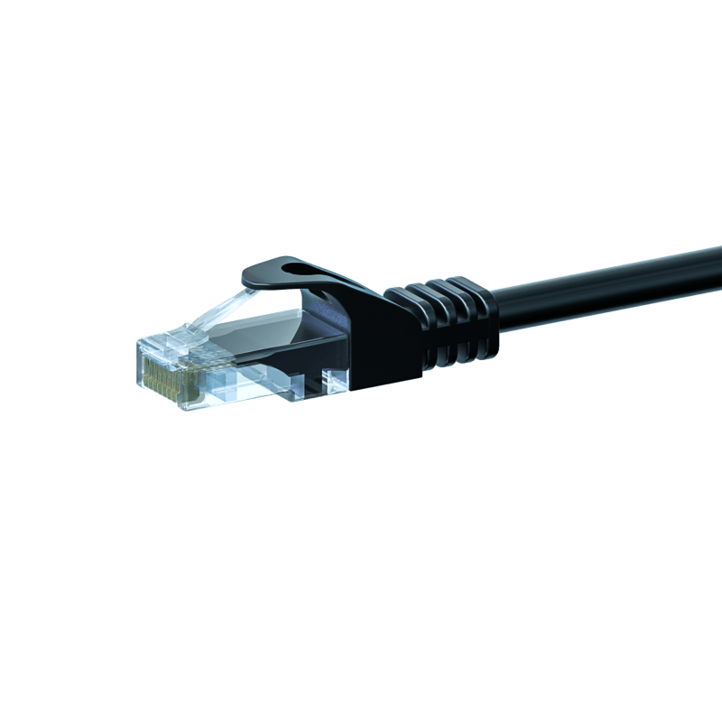 Cable de conexión UTP CAT5e de 2 m, negro - 100 % cobre