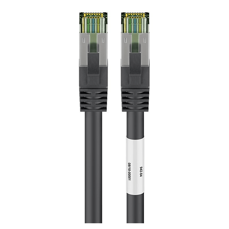 Cable de conexión Cat8 S/FTP (PIMF) de 0,25 m, color negro