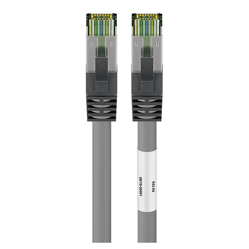 Cable de conexión Cat8 S/FTP (PIMF) de 2 m, color gris.