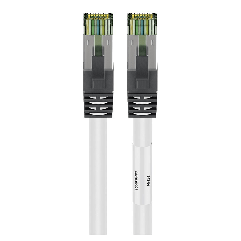 Cable de conexión Cat8 S/FTP (PIMF) de 0,50 m, color blanco