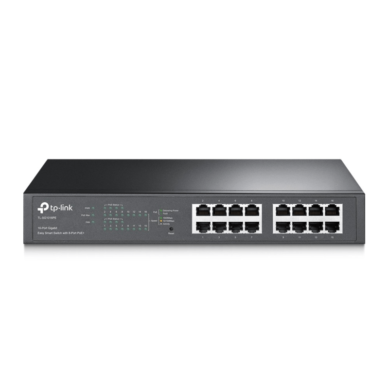 Switch inteligente PoE gestionado TP-Link de 16 puertos (modelo 1016)