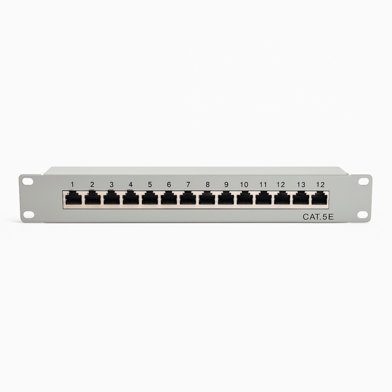 Panel de conexión STP de 12 puertos Cat5 de 10 pulgadas