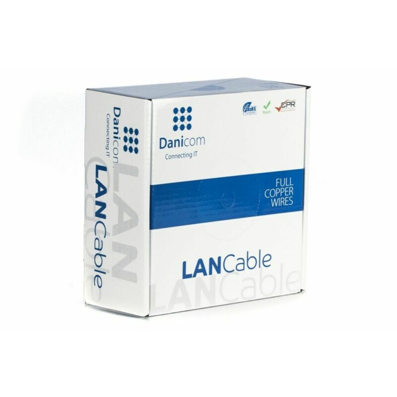 Cable rígido para exteriores DANICOM CAT6 UTP de 100 m en rollo - PE (Fca)