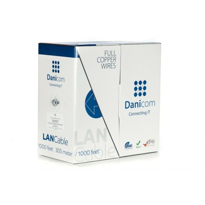 Cable flexible DANICOM CAT6 UTP de 305 m en rollo - PVC (Fca)