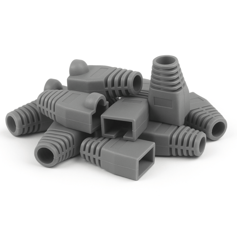DANICOM funda para cable RJ45 gris grande - 10 unidades