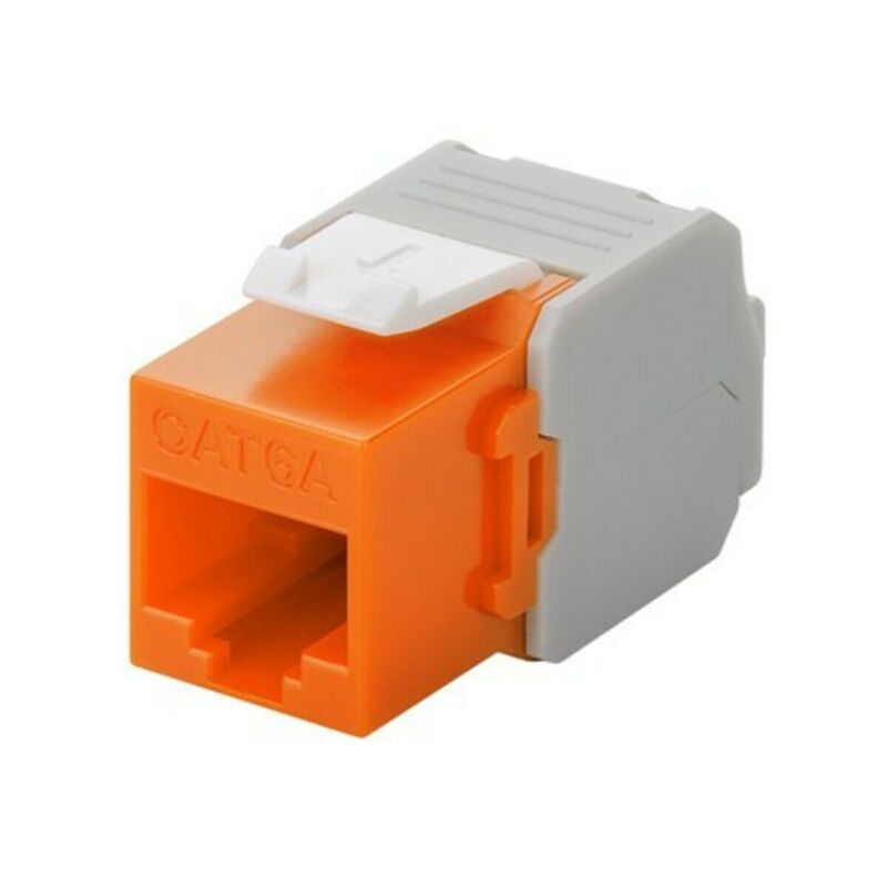 Conector Keystone UTP CAT6a - Sin herramientas - Naranja