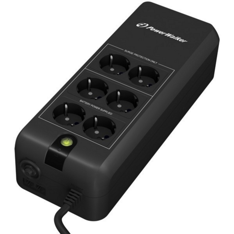 Sistema de alimentación ininterrumpida (UPS) PowerWalker Off-Line de 600 VA