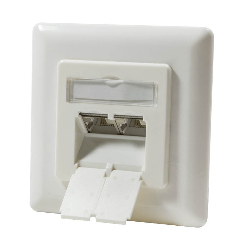 Caja de empotrar Cat6a UTP/STP, color marfil
