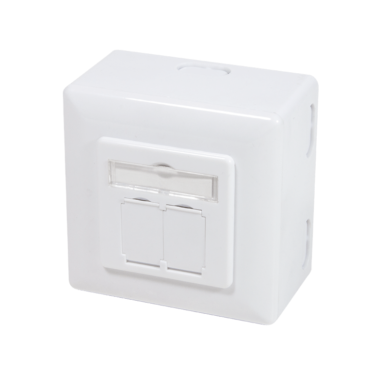 Caja de montaje en superficie CAT6 UTP/STP, blanca