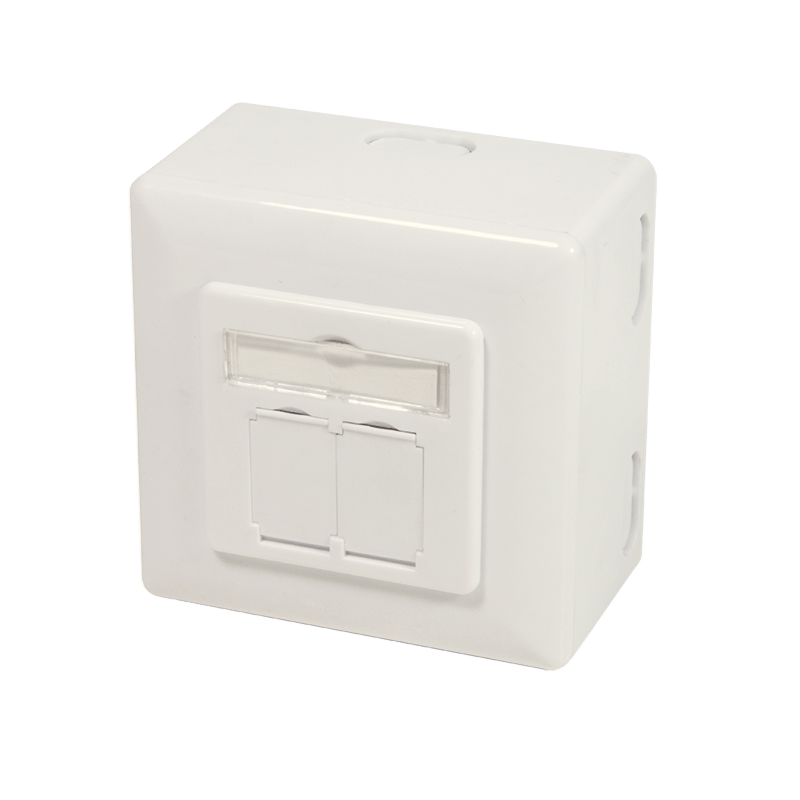 Caja de montaje superficial CAT6 UTP/STP, color marfil