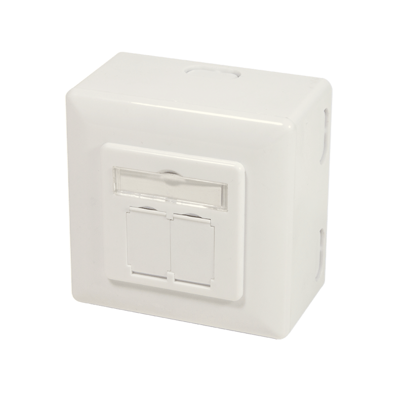 Caja de montaje en superficie CAT6a UTP/STP, color marfil
