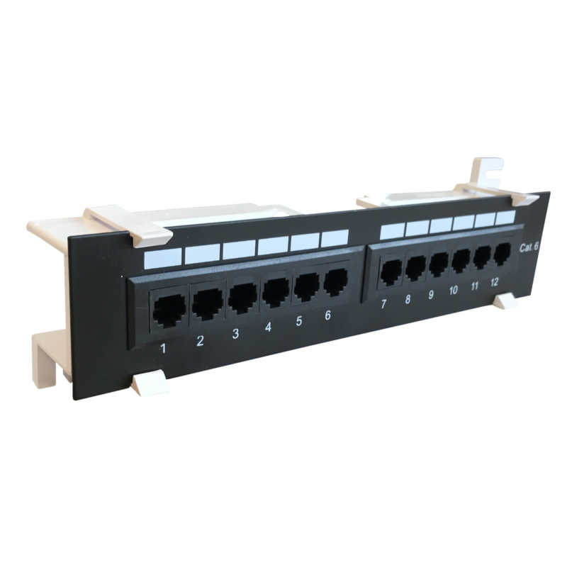 Panel de conexión UTP CAT6 para montaje en pared - 12 puertos