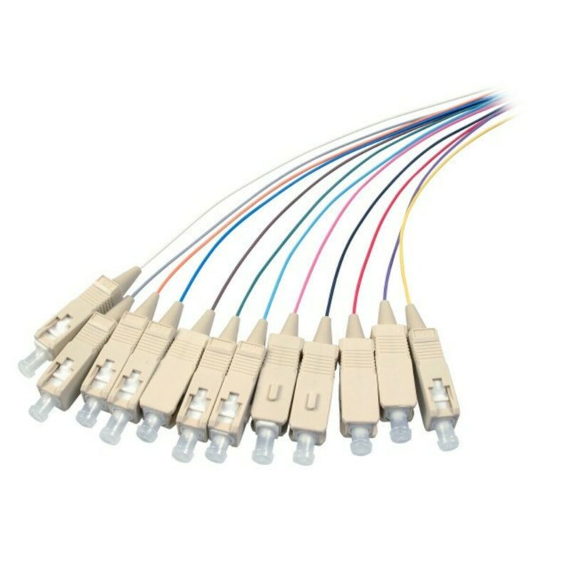 Juego de 12 piezas de cable flexible de fibra de vidrio OM3 de colores SC