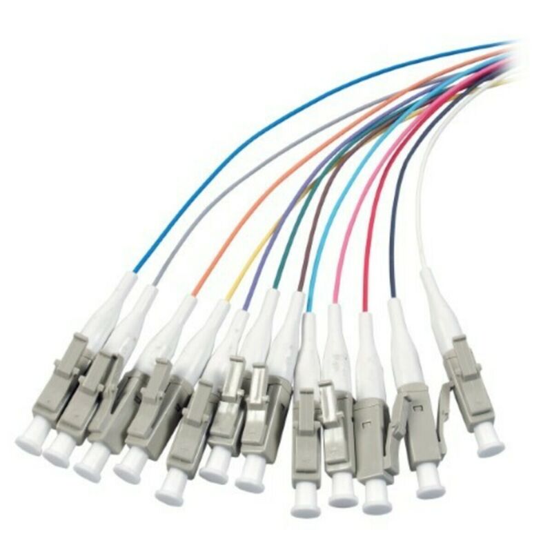 Juego de 12 piezas de latiguillos de fibra de vidrio OM3 de colores