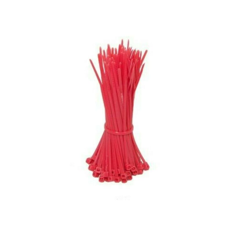 Bridas para cables de 140 mm, rojas - 100 unidades
