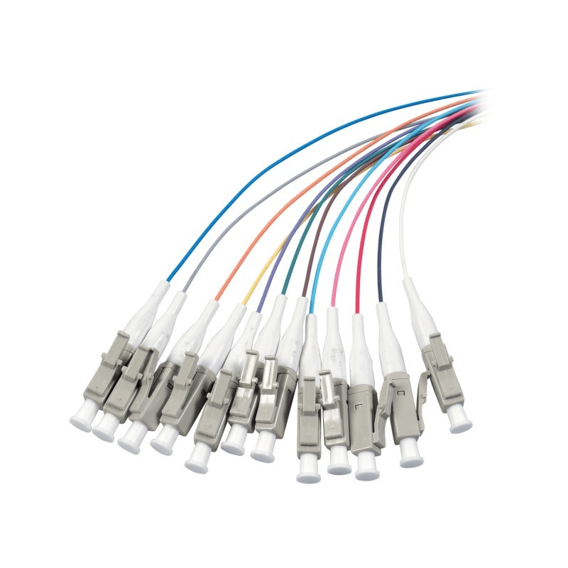 Juego de 12 piezas de cable de fibra de vidrio OS2 con conector de color LC