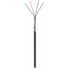 Cable CAT6 SF/UTP de 305 m para exteriores en carrete, rígido, negro, CCA