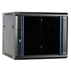 Armario de pared de 9U con puerta de cristal de 600x600x500 mm (ancho x profundidad x alto)