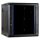 Armario de pared de 12U (inclinable) con puerta de cristal de 600x600x635 mm (ancho x profundidad x alto)