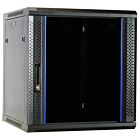 Armario de pared de 12U sin montar con puerta de cristal de 600x600x635 mm (ancho x profundidad x alto)